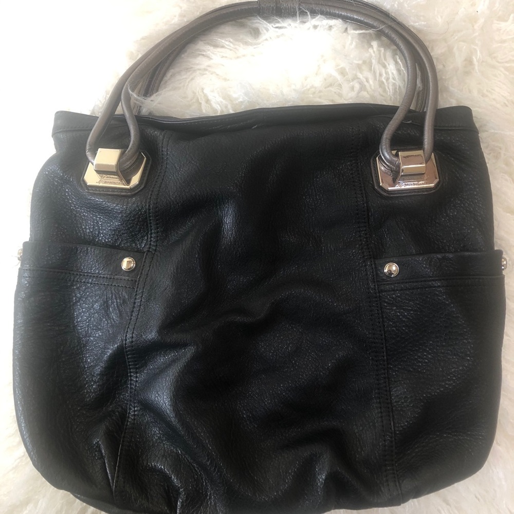 Black leather purse